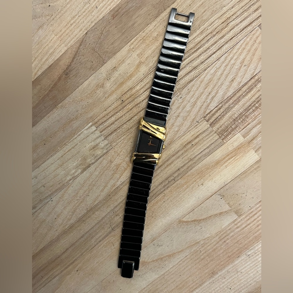 Seiko Ladies Watch Super RARE Vintage Art Deco Gold Case Black Dial Bracelet - Picture 3 of 9
